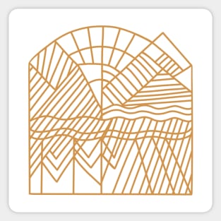 Sunset over mountain lines Sticker